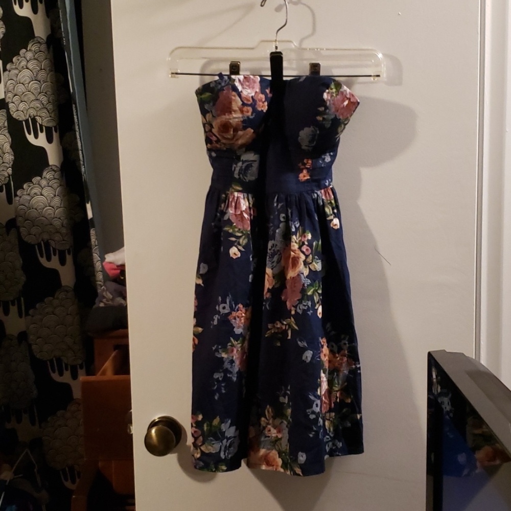 Strapless floral dress